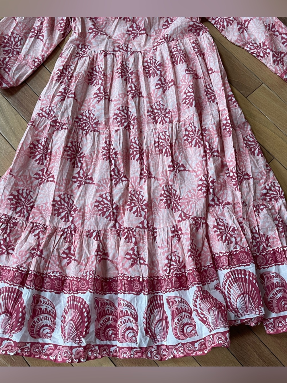 Tuckernuck Nautilus Print Long Sleeve Salty Paloma Caftan Boho Dress Pink XS NWT - Picture 14 of 16